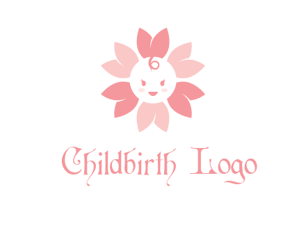 flower with a child face logo