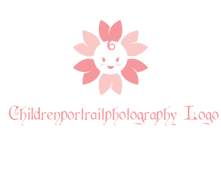 flower with a child face logo