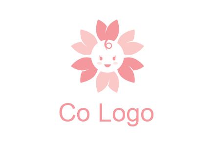 flower with a child face logo