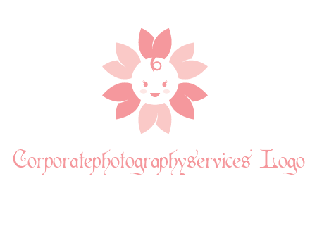 flower with a child face logo