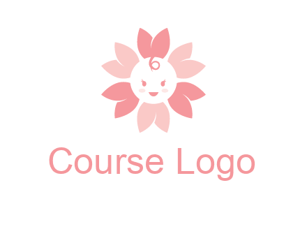 flower with a child face logo