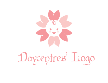 flower with a child face logo
