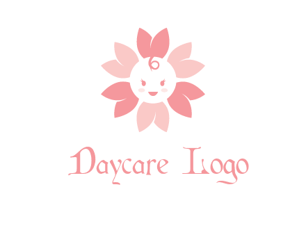 flower with a child face logo