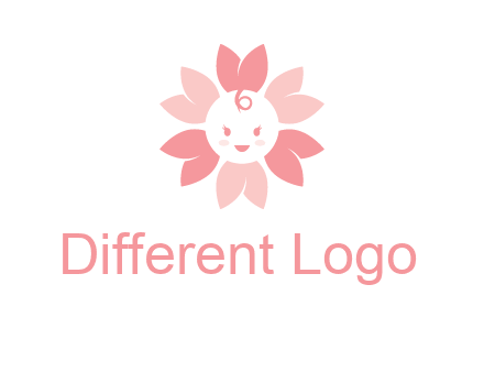 flower with a child face logo