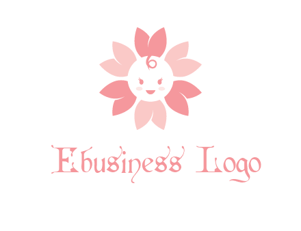 flower with a child face logo