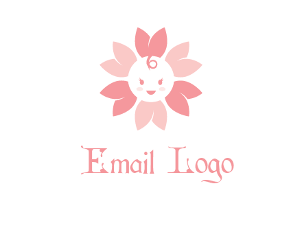 flower with a child face logo