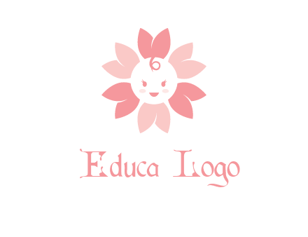 flower with a child face logo