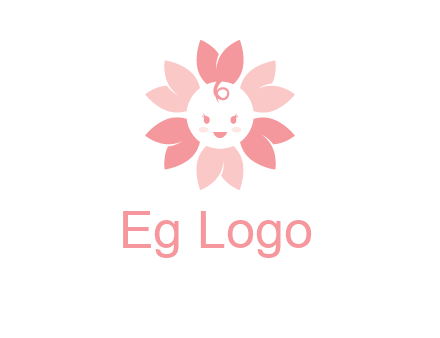 flower with a child face logo