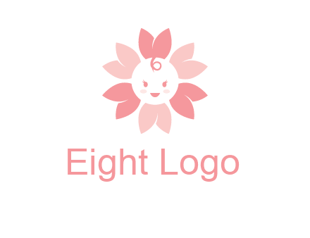 flower with a child face logo