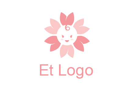 flower with a child face logo