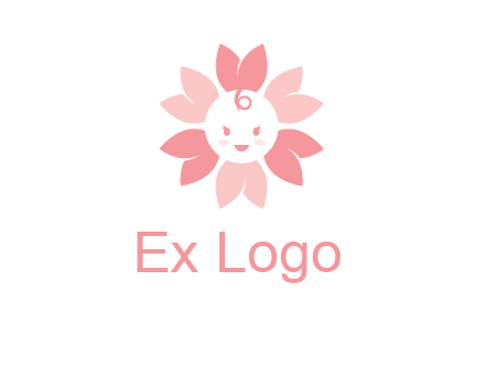 flower with a child face logo