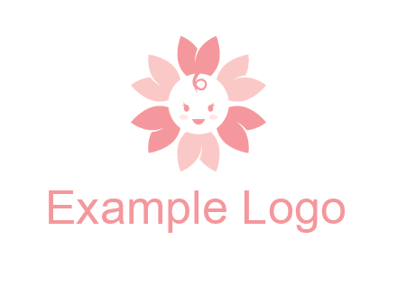 flower with a child face logo
