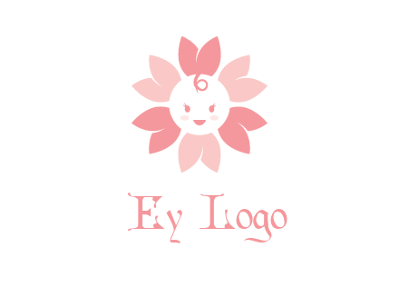 flower with a child face logo
