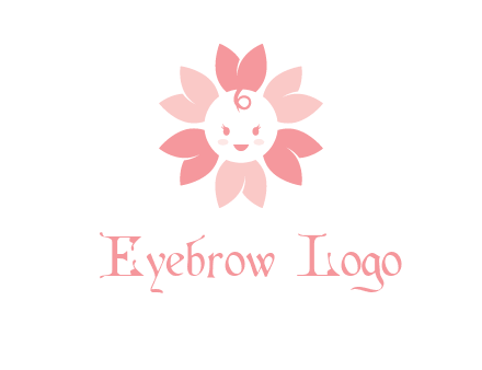 flower with a child face logo