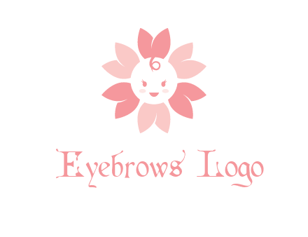 flower with a child face logo
