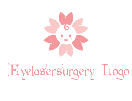 flower with a child face logo