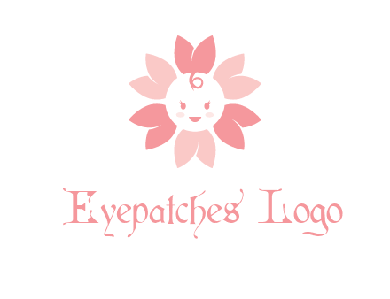 flower with a child face logo