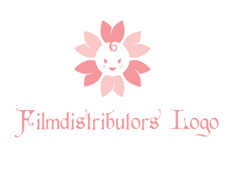 flower with a child face logo