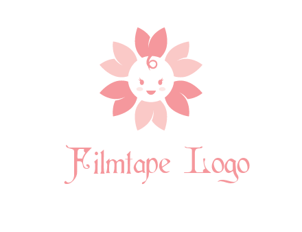 flower with a child face logo