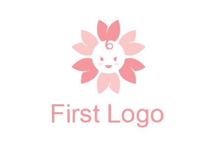 flower with a child face logo