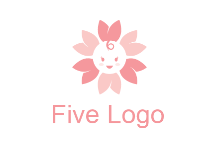 flower with a child face logo