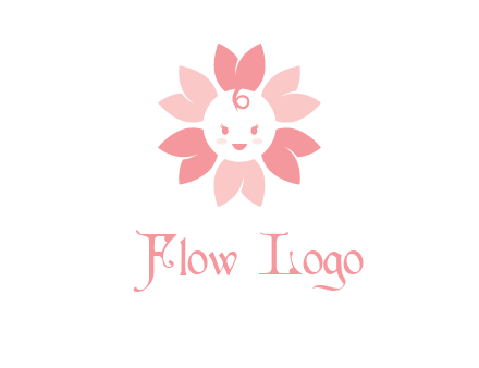 flower with a child face logo