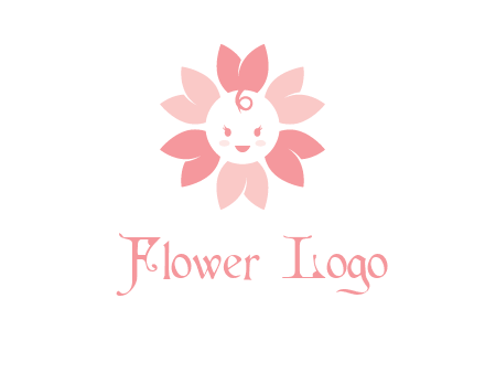 flower with a child face logo