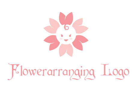 flower with a child face logo