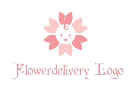 flower with a child face logo