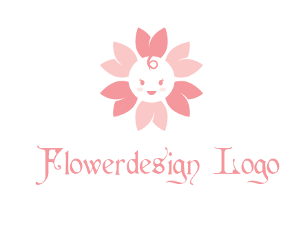 flower with a child face logo