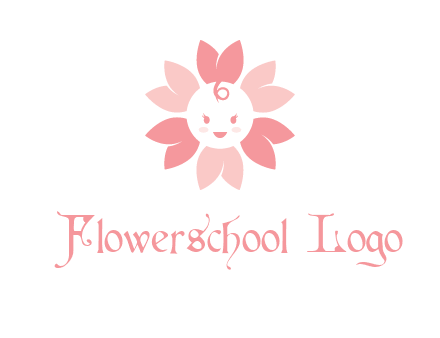 flower with a child face logo