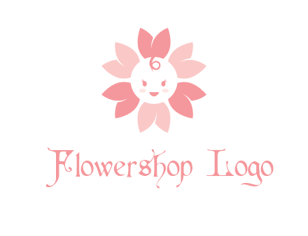 flower with a child face logo