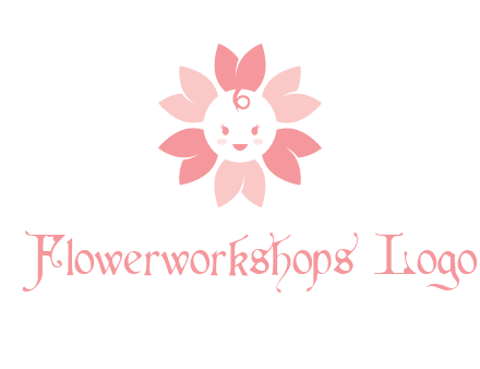 flower with a child face logo