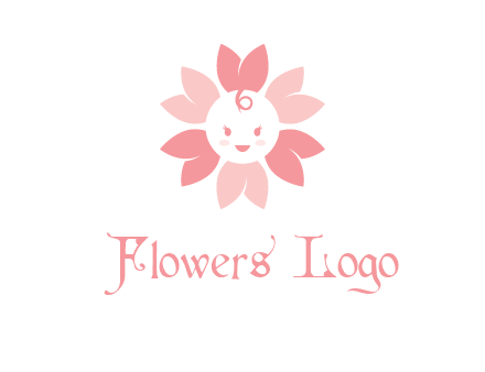 flower with a child face logo