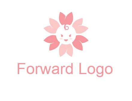 flower with a child face logo