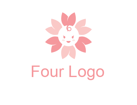 flower with a child face logo