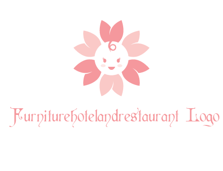 flower with a child face logo