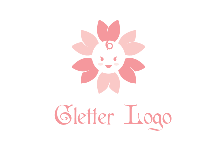 flower with a child face logo