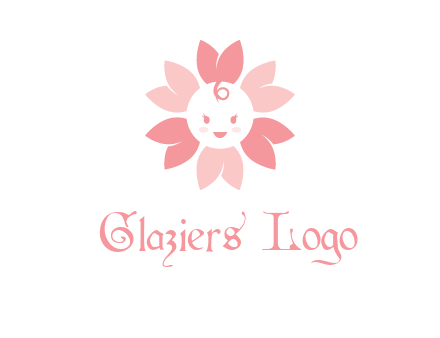 flower with a child face logo