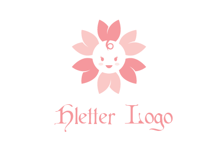 flower with a child face logo