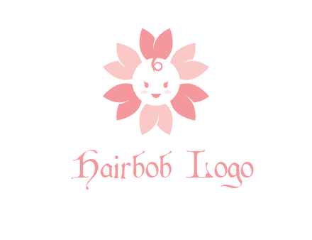 flower with a child face logo