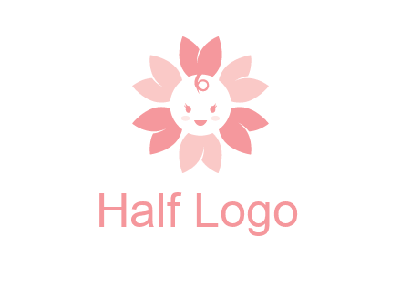 flower with a child face logo