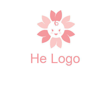 flower with a child face logo