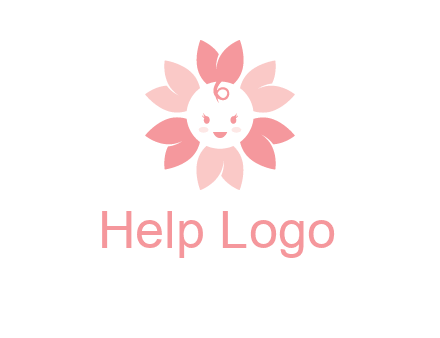 flower with a child face logo