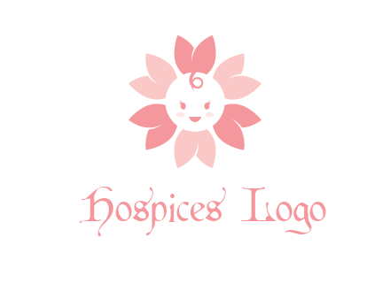 flower with a child face logo