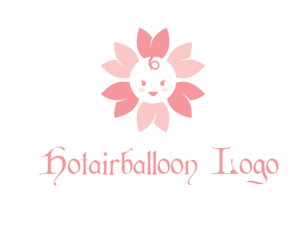 flower with a child face logo