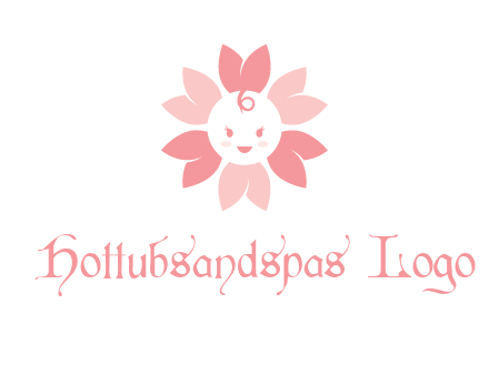 flower with a child face logo