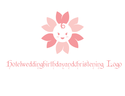 flower with a child face logo