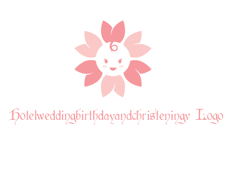 flower with a child face logo