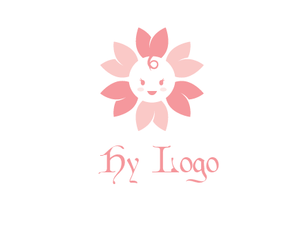 flower with a child face logo